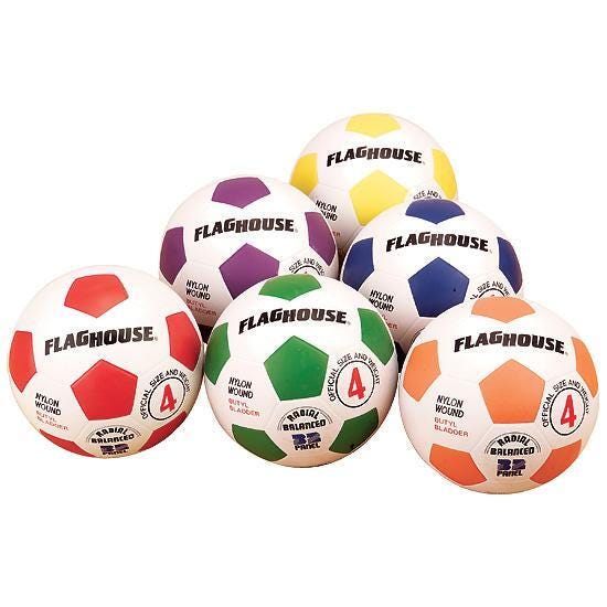 FlagHouse Rubber Soccer Ball Set, Size 4, Set of 6 2119972